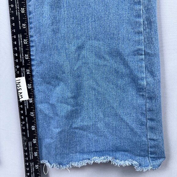 Levis 726 Flare Leg Jeans Womens Size 30 Frayed Hem Mid Rise Light Wash Blue - Picture 10 of 13